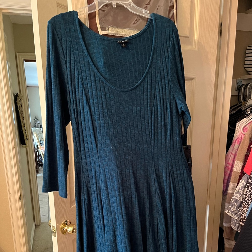 Torrid Ribbed Fluted Skater Dress